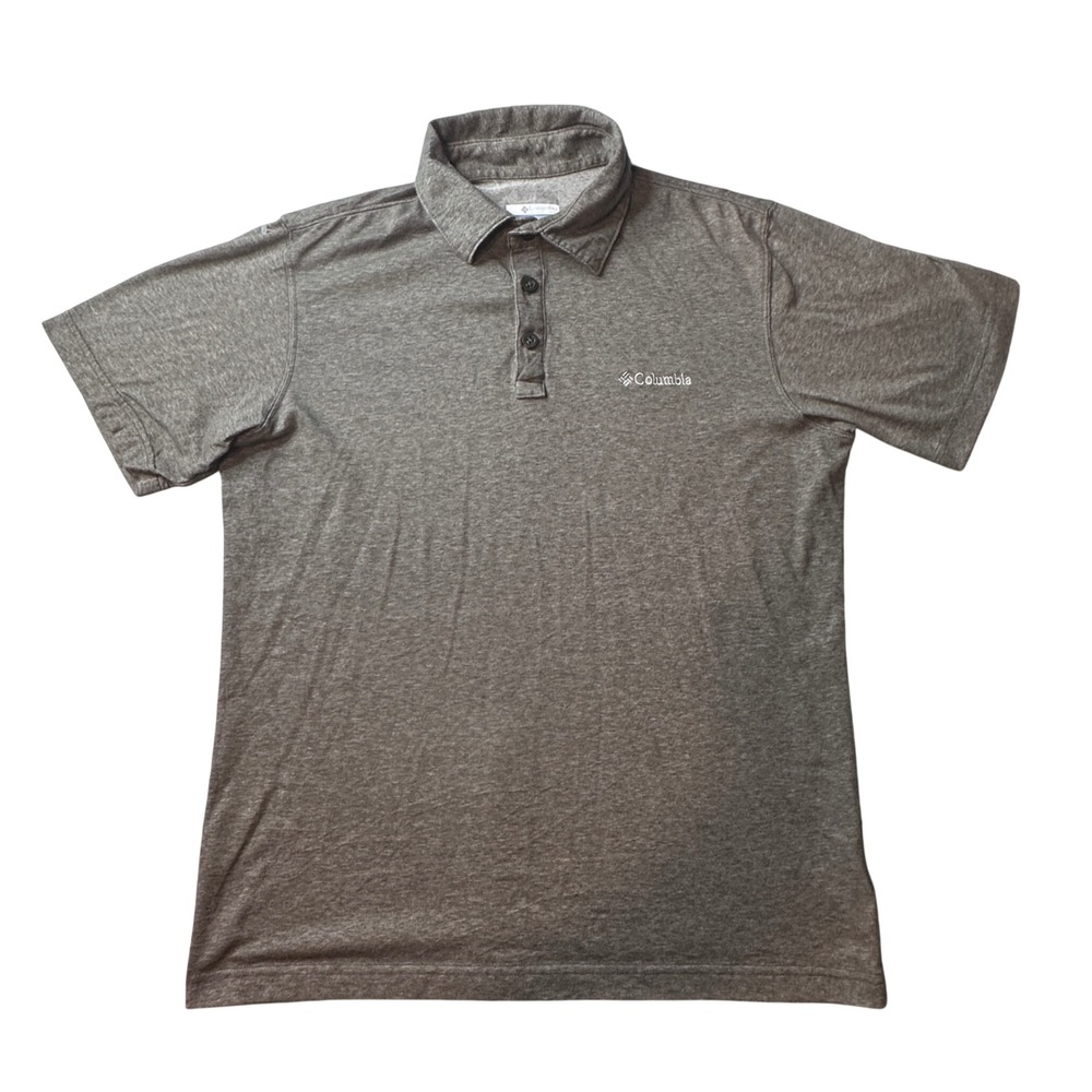 Columbia Polo Shirt Mens Small Gray Omni-Wick Short Sleeve Outdoor Performance